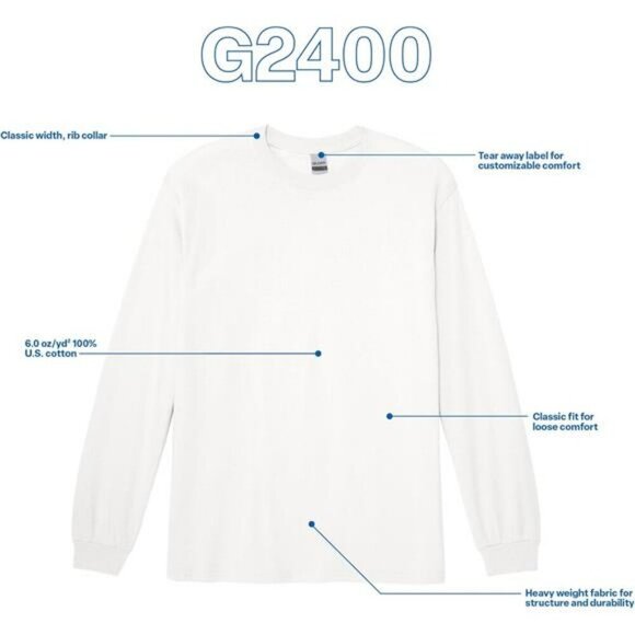 Mens Long Sleeve Cotton T Shirt Heavyweight Classic Fit Casual Work Tee - Picture 4 of 7